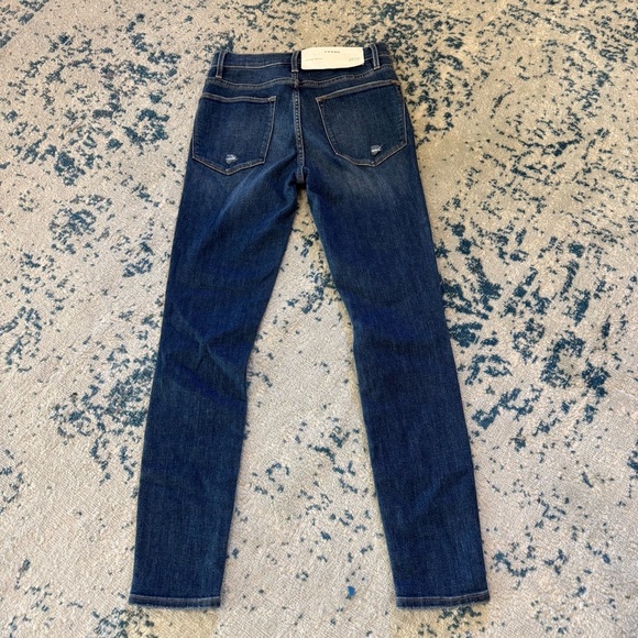FRAME Le HighSkinny Clyde Dark Wash Distressed New with Tags size 26 - Picture 5 of 10